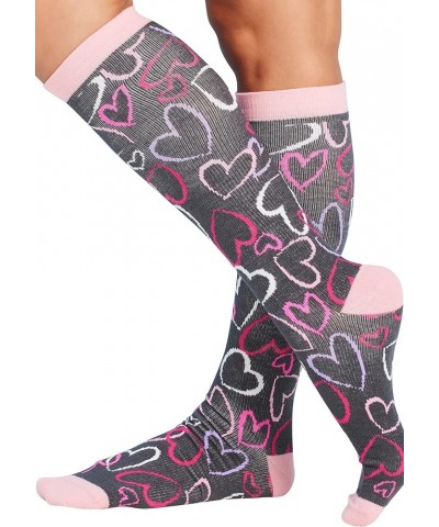 Printsupport Women 12 mmHg Support Socks Sketch Hearts $10.06 Activewear