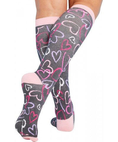 Printsupport Women 12 mmHg Support Socks Sketch Hearts $10.06 Activewear