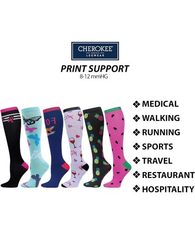 Printsupport Women 12 mmHg Support Socks Sketch Hearts $10.06 Activewear