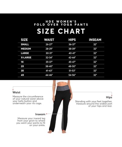 Women's Color Block Fold Over Waist Yoga Pants Flare Leg Workout Leggings Black Leopard / Black $17.69 Activewear