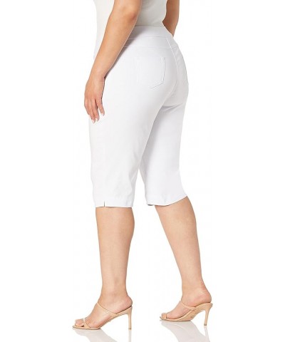 Women's Wide Band Pull on Solid Skmmer with Faux Front L Pockets White $8.77 Pants