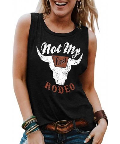 Womens Vintage Graphic Racerback Tank Tops Cowgirls Sleeveless Casual Loose Muscle Vest 01 Black $9.24 Tanks