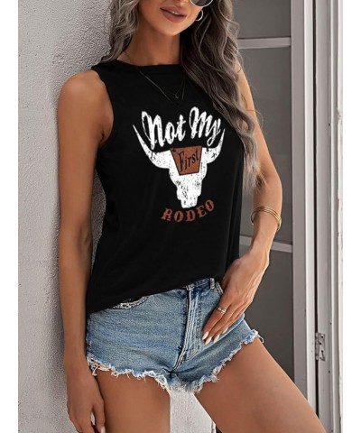 Womens Vintage Graphic Racerback Tank Tops Cowgirls Sleeveless Casual Loose Muscle Vest 01 Black $9.24 Tanks