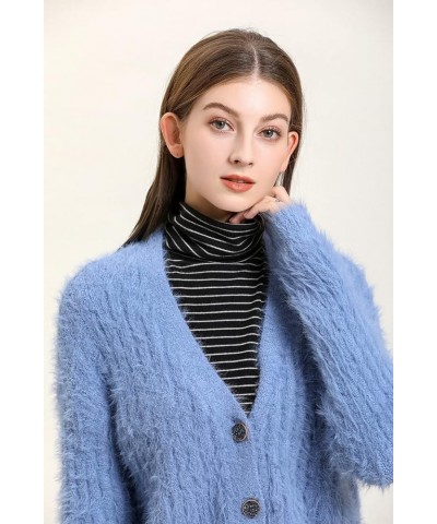 Womens Detachable Dickey Collars Half-Shirt Fake False Collar with Adjustable Straps Turtleneck-stripe $14.40 Blouses