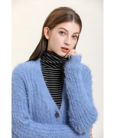 Womens Detachable Dickey Collars Half-Shirt Fake False Collar with Adjustable Straps Turtleneck-stripe $14.40 Blouses