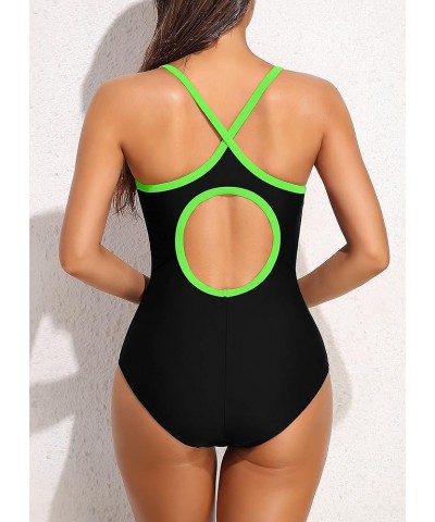 Women One Piece Athletic Swimsuit Competition Bathing Suit Lap Swimming Green $20.29 Others