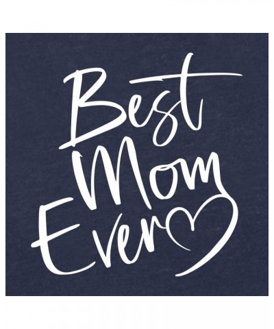 Script Best Mom Ever Heart Idea Women V Neck T-Shirt Women Navy Blue $6.12 T-Shirts