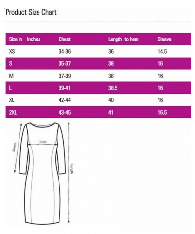 Women's Modest Lightweight Knit Mid Knee T-Shirt Dress with 3-4 Sleeves Black Grey Brushwork $22.68 Dresses