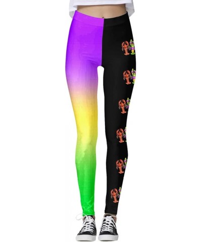 Women's Yoga Pants Mardi Gras Fancy Mask Print Leggings Seamless High Waist Joggers Pants Lightweight Athletic Workout Pants ...