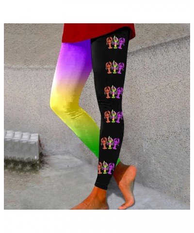 Women's Yoga Pants Mardi Gras Fancy Mask Print Leggings Seamless High Waist Joggers Pants Lightweight Athletic Workout Pants ...