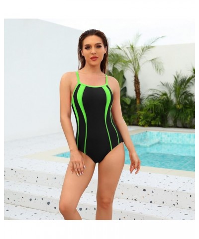 Women One Piece Athletic Swimsuit Competition Bathing Suit Lap Swimming Green $20.29 Others