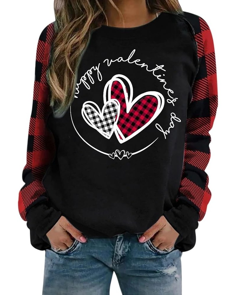 Valentines Day Long Sleeve Shirts for Women St. Patricks Day 2024 Cute Heart Print Casual T-Shirts Trendy Blouses 5-black $6....