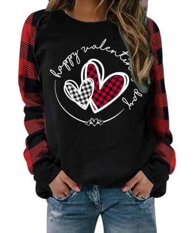 Valentines Day Long Sleeve Shirts for Women St. Patricks Day 2024 Cute Heart Print Casual T-Shirts Trendy Blouses 5-black $6....