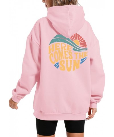 Oversized Hoodies for Women Sunset Letter Slogan Graphic Beachy Sweatshirt Aesthetic Teen Fleece Hooded Pullover Pink $15.46 ...