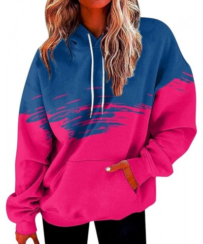 Sleep Jacket Womens Women's Casual Pocket Hoodie Long Sleeve Fashion Rope Pullover Hoodie Top Plain Hoodie 17-hot Pink $12.09...