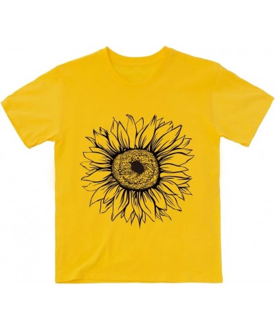 Teacher T Shirts for Women Bee Kind Cute Graphic Blessed,Sunflower Loose Tees Plant These Save The Bees Tops Yellow $10.00 T-...