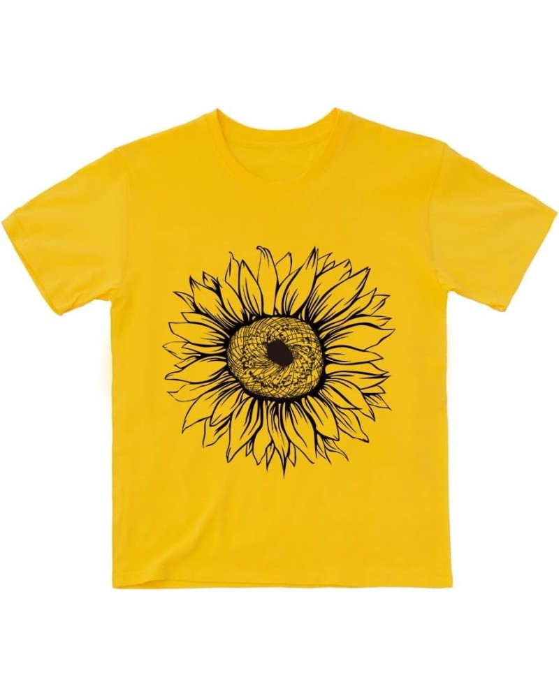 Teacher T Shirts for Women Bee Kind Cute Graphic Blessed,Sunflower Loose Tees Plant These Save The Bees Tops Yellow $10.00 T-...