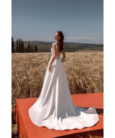 Elegant Wedding Dresses for Bride Long Puffy Bridal Gown with Train Princess Wedding Dress F-white $64.93 Dresses