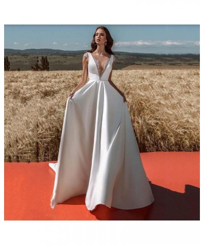 Elegant Wedding Dresses for Bride Long Puffy Bridal Gown with Train Princess Wedding Dress F-white $64.93 Dresses