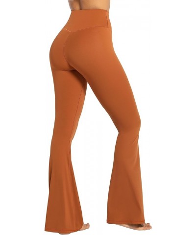 Flare Leggings, Crossover Yoga Pants with Tummy Control, High-Waisted and Wide Leg 30" Inseam Coffee $18.35 Activewear