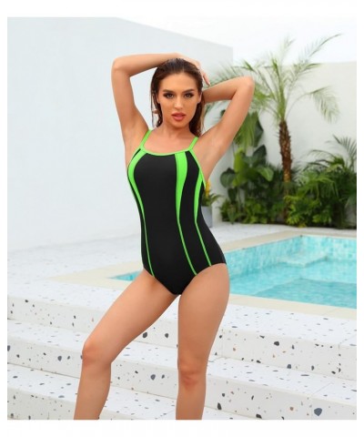 Women One Piece Athletic Swimsuit Competition Bathing Suit Lap Swimming Green $20.29 Others