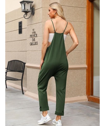 Jumpsuits for Women Casual Summer Rompers Sleeveless Loose Spaghetti Strap Baggy Overalls Y2k Jumpers with Pockets Green $10....