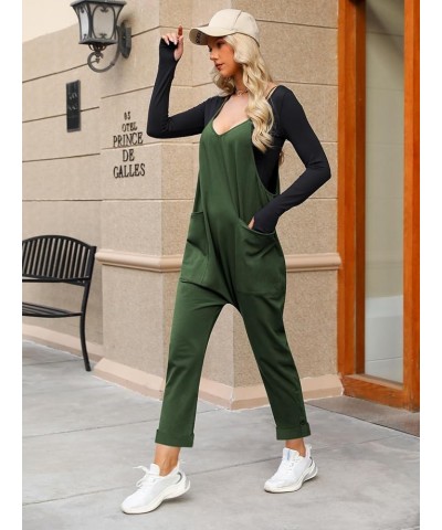 Jumpsuits for Women Casual Summer Rompers Sleeveless Loose Spaghetti Strap Baggy Overalls Y2k Jumpers with Pockets Green $10....