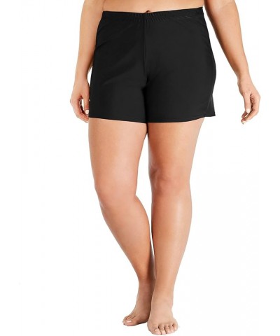 Women's Plus Swim Shorts Swimsuit Black Black $9.00 Swimsuits