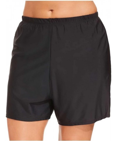 Women's Plus Swim Shorts Swimsuit Black Black $9.00 Swimsuits