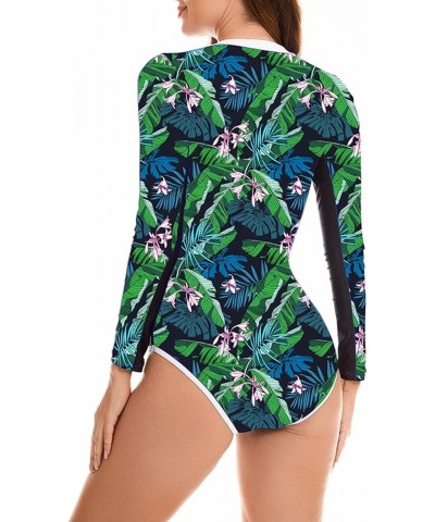 Women's One Piece Rash Guard Swimsuit Sleeveless Zipper Surfing UPF 50+ Surfing Bathing Suit New Blackwhite Greenleaf $18.01 ...