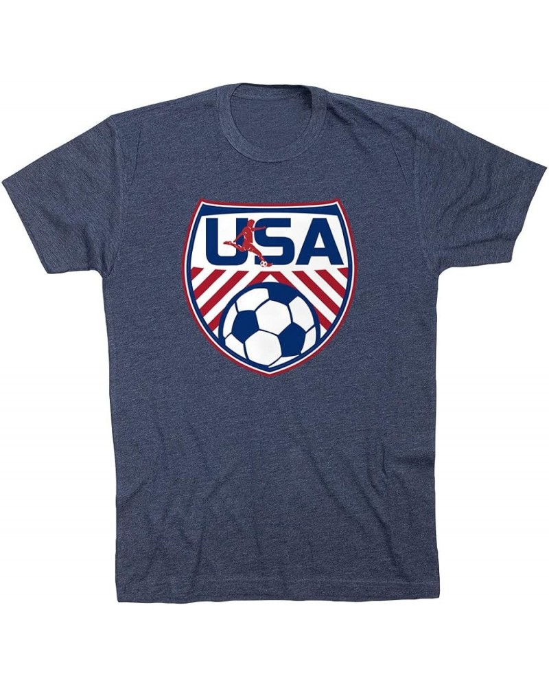 Soccer USA Short Sleeve T-Shirt | Soccer Tee | Youth and Adult Sizes Adult Navy $17.15 Tops