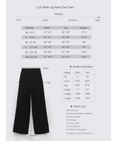 Womens Wide Leg Pants High Waist Business Casual Dress Pants Stretch Pull On Palazzo Lounge Pants A-long Blue $10.79 Pants