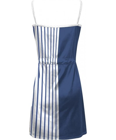 Summer Dresses for Women 2024 Women Summer Casual Striped Dress Sleeveless Spaghetti Strap Boho Dress with Pockets C2-blue $7...