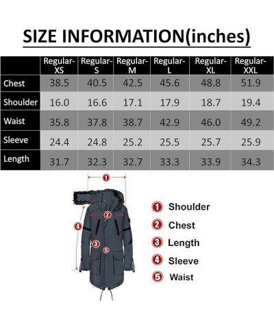 Women's Padded Jacket, Ladies Fur Hooded Thickened Vegan Down Long Parka Winter Outwear Warm Puffer Coat XS-XXL Navy（regular)...