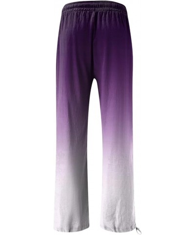 Women's Wide Leg Pants Dressy Plus Size High Waist Drawstring Split Thigh Wide Leg Palazzo Pants 03 Purple $10.32 Pants