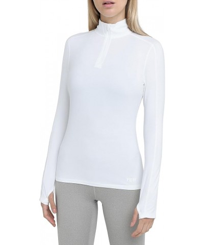 Women's Lightweight Fusion Quickdry Long Sleeve Half-Zip Running Top Cloud White $13.80 Activewear