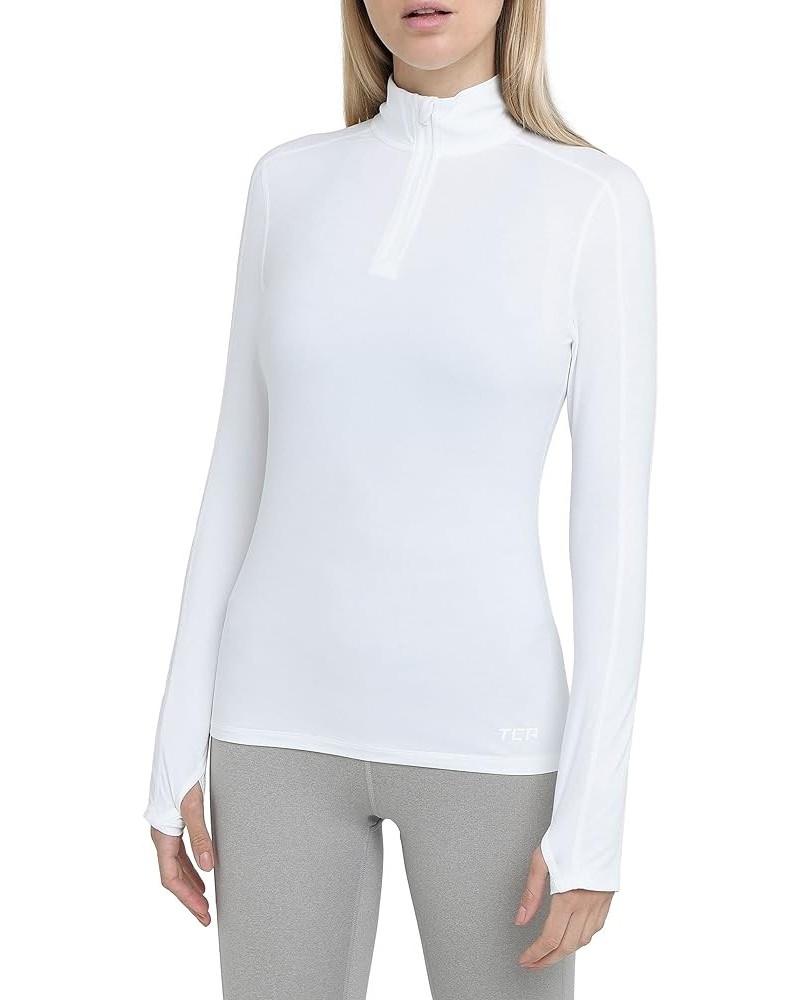 Women's Lightweight Fusion Quickdry Long Sleeve Half-Zip Running Top Cloud White $13.80 Activewear