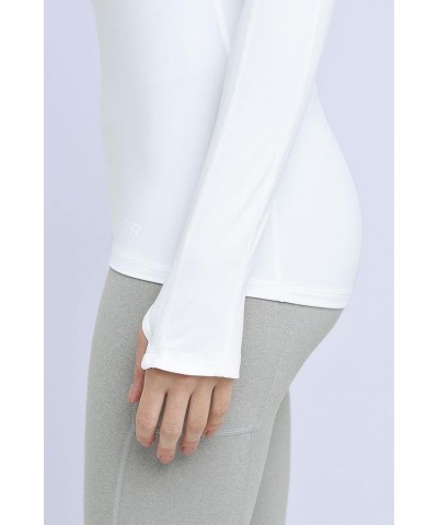 Women's Lightweight Fusion Quickdry Long Sleeve Half-Zip Running Top Cloud White $13.80 Activewear