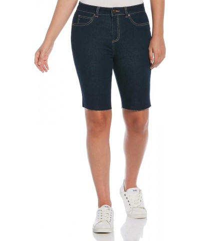 Women's High Rise Cut-Off Bermuda Shorts Dark Indigo Wash $10.47 Shorts