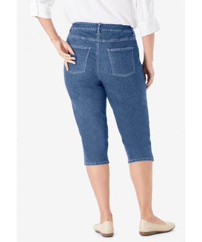 Women's Plus Size Petite Capri Stretch Jean White $20.19 Jeans