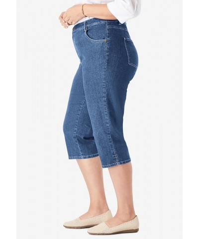 Women's Plus Size Petite Capri Stretch Jean White $20.19 Jeans