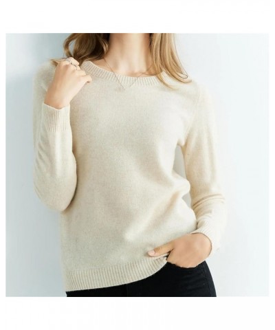 Women Knitted Cashmere Sweater 100% Merino Wool O-Neck Vintage Pullovers Autumn Winter Jumpers Clothing Tops Black $31.58 Swe...