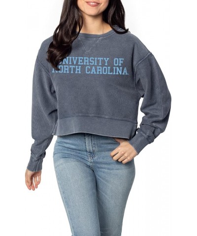 Women's Corded Boxy Pullover North Carolina Tar Heels Navy $9.98 Sweaters