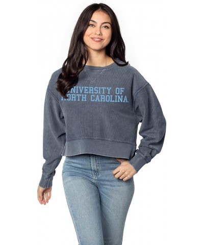 Women's Corded Boxy Pullover North Carolina Tar Heels Navy $9.98 Sweaters