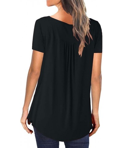 Henley Shirts for Women Dressy Casual V Neck Summer Ladies Tunic Blouse Tops Fashion Womens to Wear with Leggings Black $3.31...