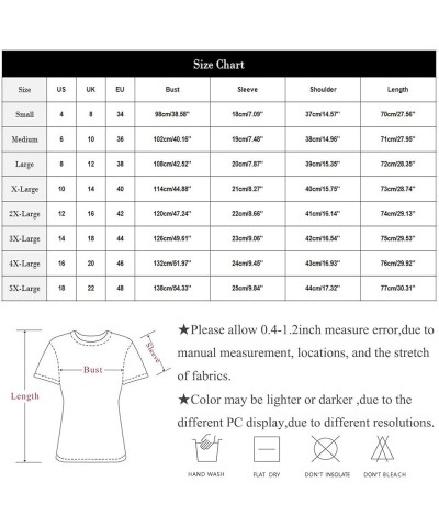 Womens T Shirts Loose Fit Henley Button V-Neck Short Sleeve Stylish Print Blouse Pleated Tunics Hide Belly Clothes 011- Light...