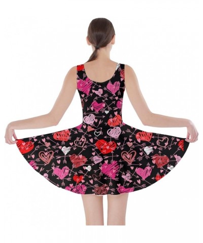 Womens Swing Dress Roses Floral Cute Valentines Day Love Hearts Skater Dress, XS-5XL Black Arrow $14.10 Dresses