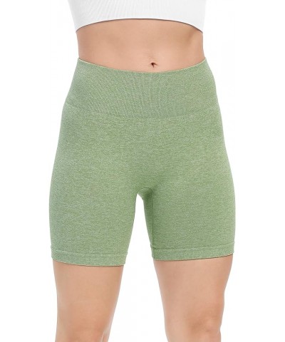 Workout Shorts for Women 3 Pack High Waisted Seamless Yoga Shorts Athletic Gym Biker Shorts Grey/Sky-blue/Grass-green $18.59 ...