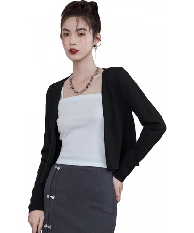 Women's Button Front Cardigan Sweaters Long Sleeve Drop Shoulder Outwear Top Black $12.09 Sweaters