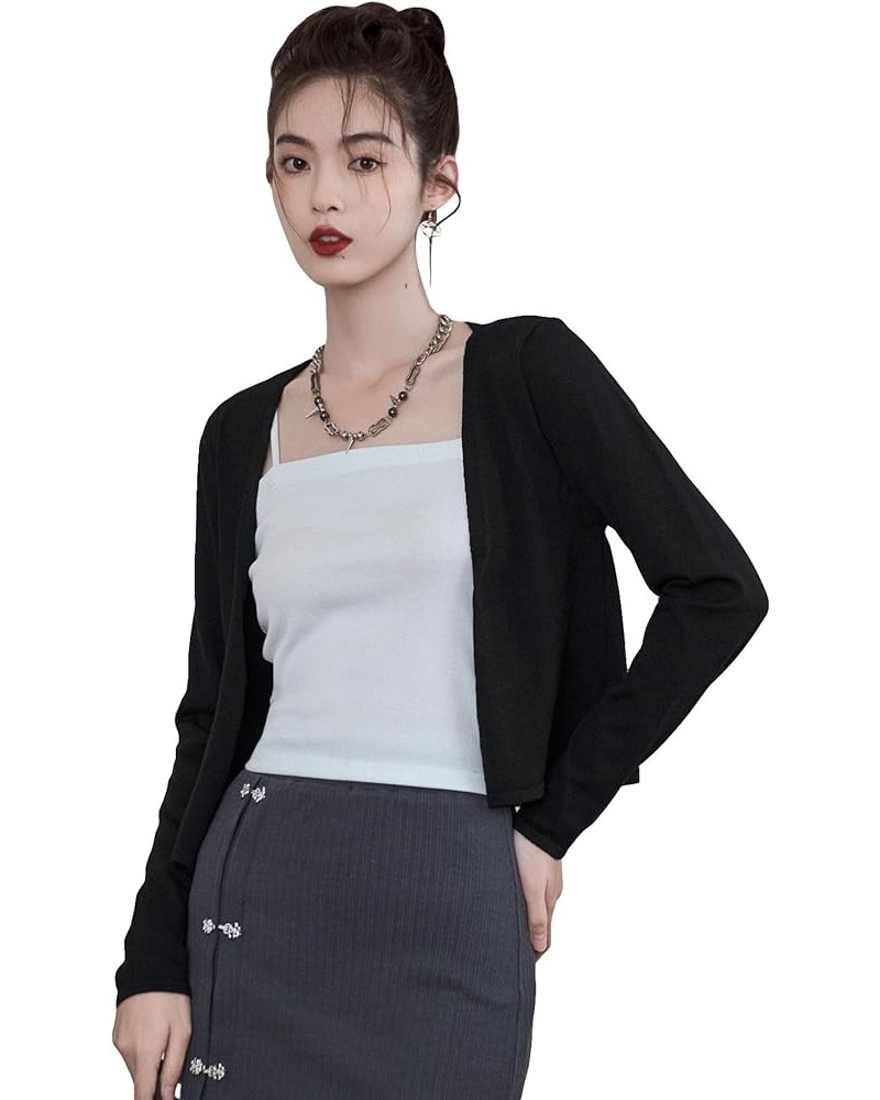 Women's Button Front Cardigan Sweaters Long Sleeve Drop Shoulder Outwear Top Black $12.09 Sweaters